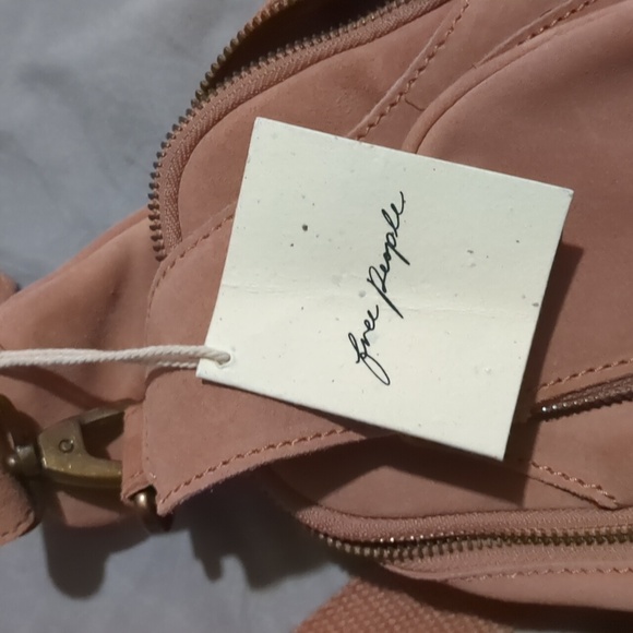 NWT Free People Hudson Sling Bag Crossbody Pink Suede Leather - Picture 5 of 11
